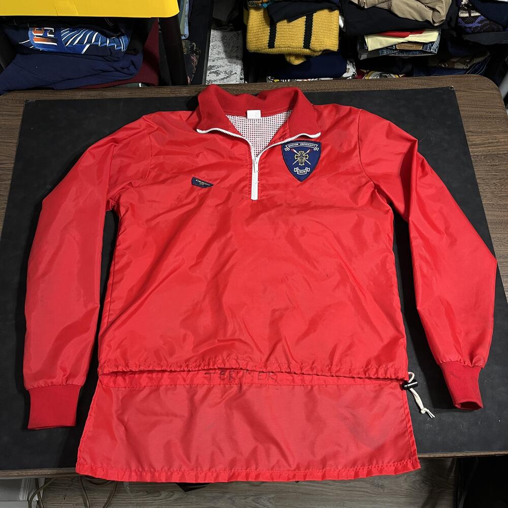 Vintage Boston University Crew Jacket Mens Large 1970s Rowing Stevenson USA Made